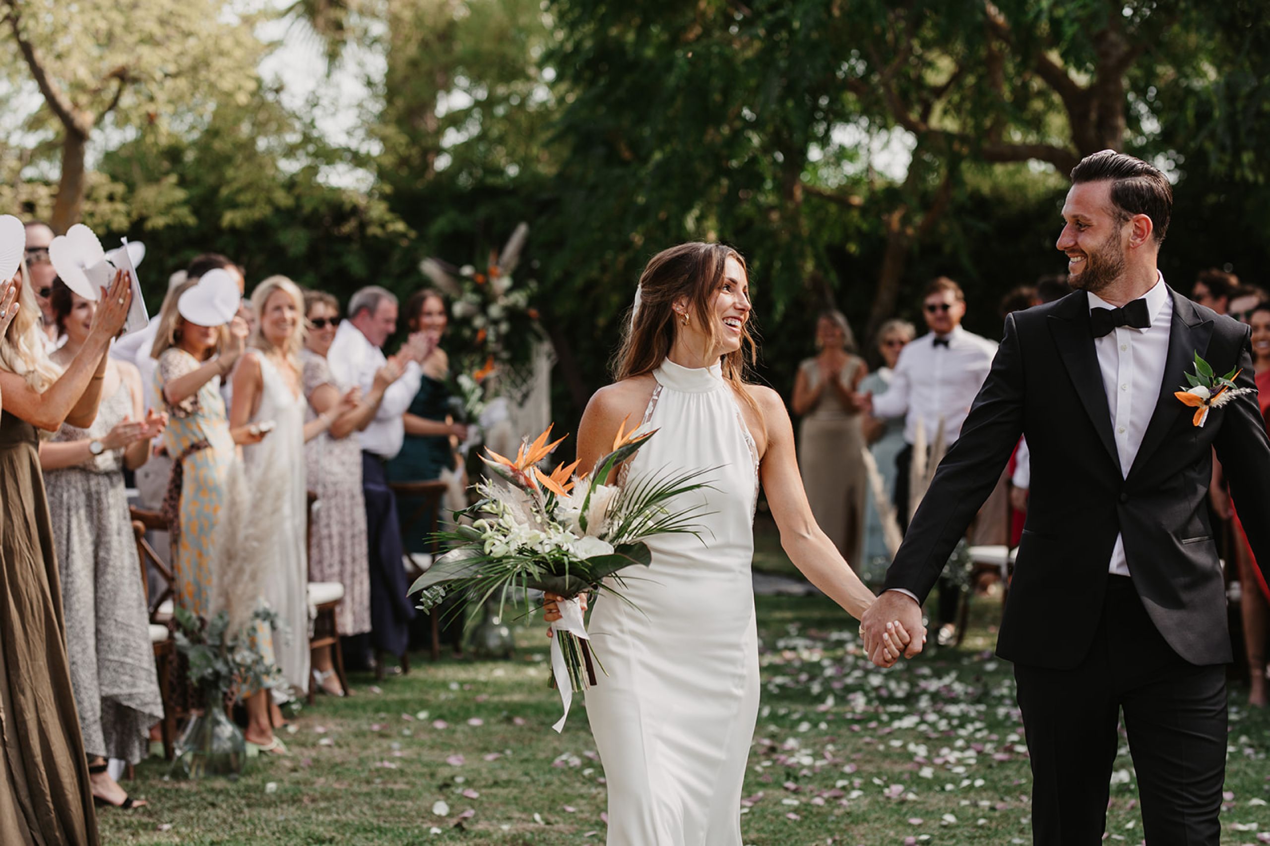 A couple celebrating a wedding in Ibiza