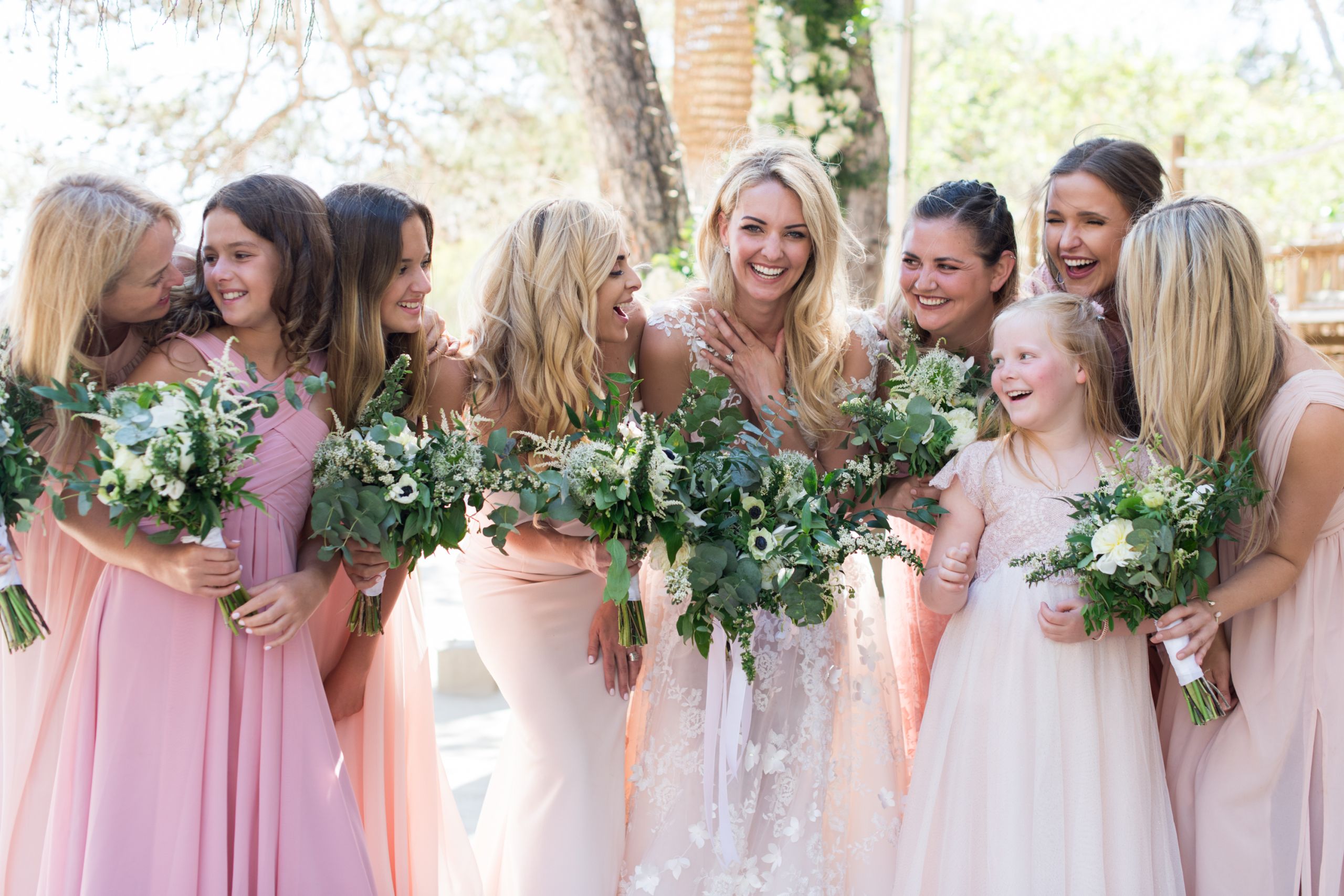 Group of girls during a wedding in Ibiza